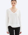 AVA V-NECK MOCK LAYER LONG SLEEVE TEE