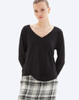 AVA V-NECK MOCK LAYER LONG SLEEVE TEE