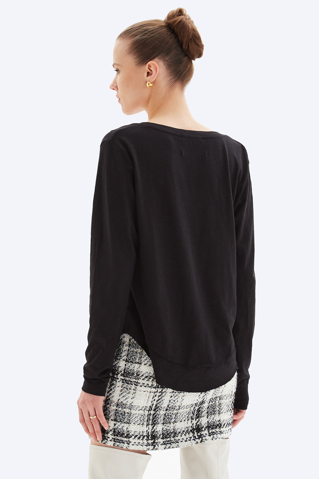 AVA V-NECK MOCK LAYER LONG SLEEVE TEE