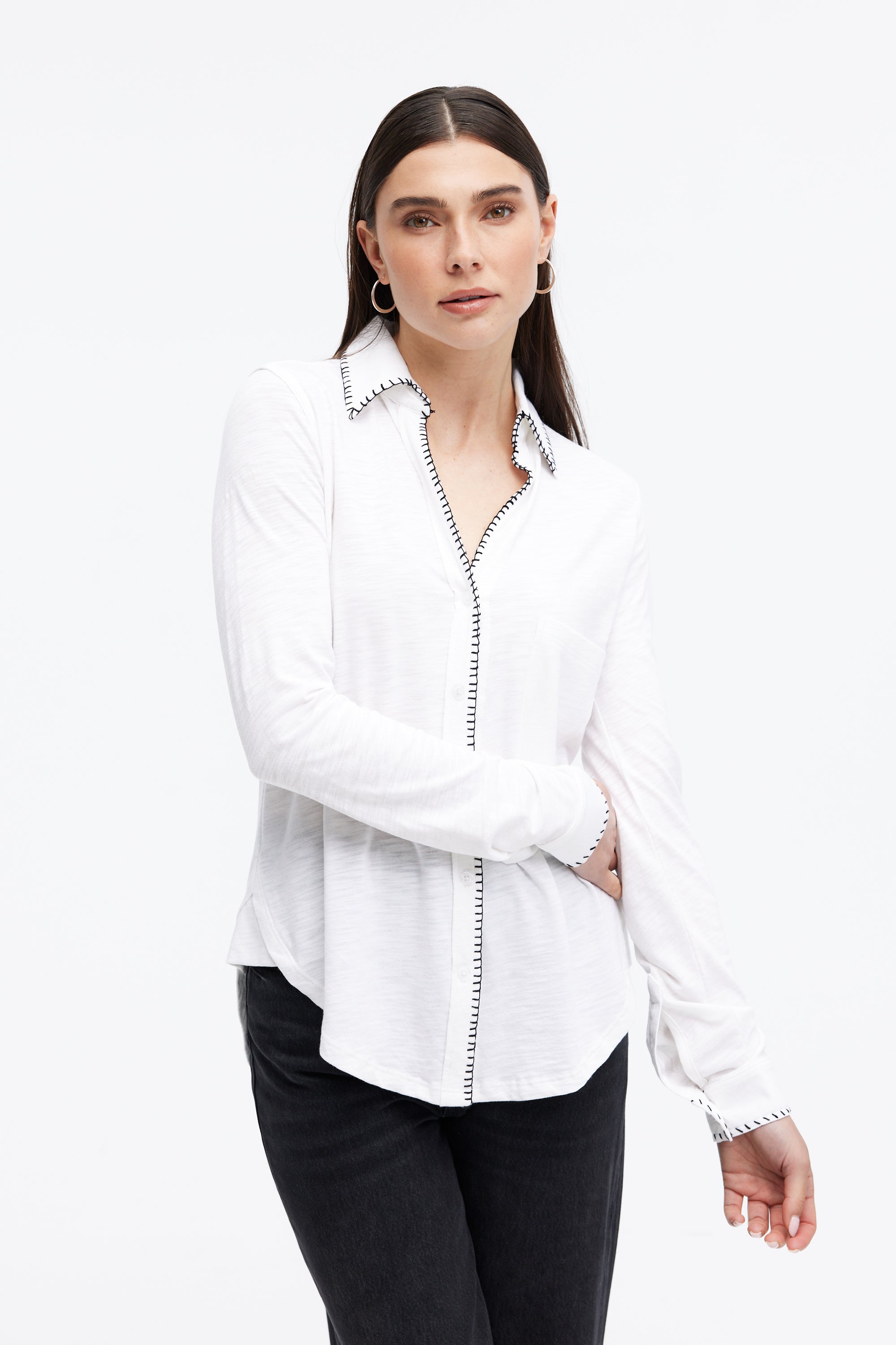 WHIPSTITCH AMRAT JERSEY BLOUSE