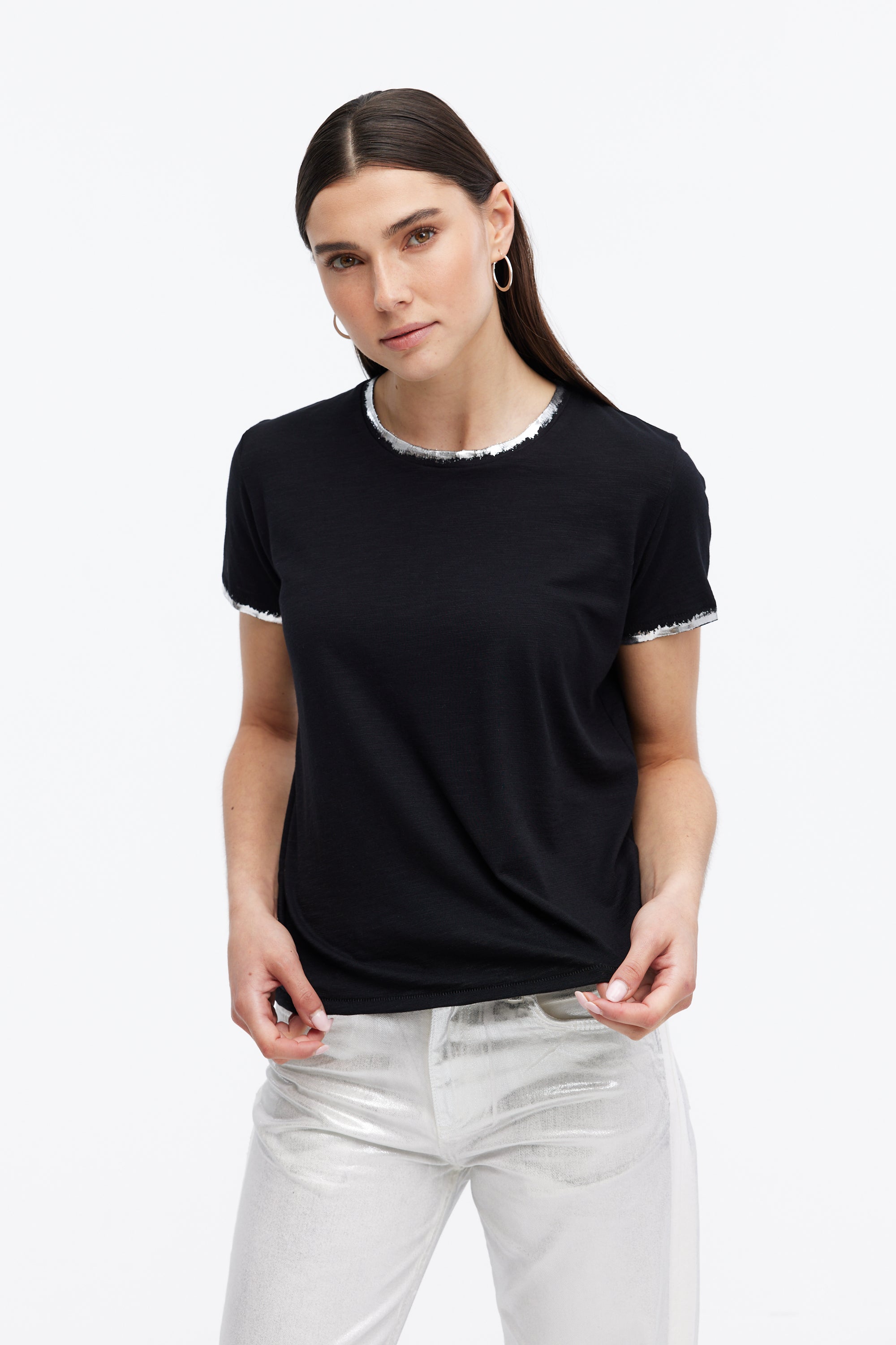 JANE METALLIC TIPPED PERFECT TEE