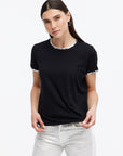 JANE METALLIC TIPPED PERFECT TEE