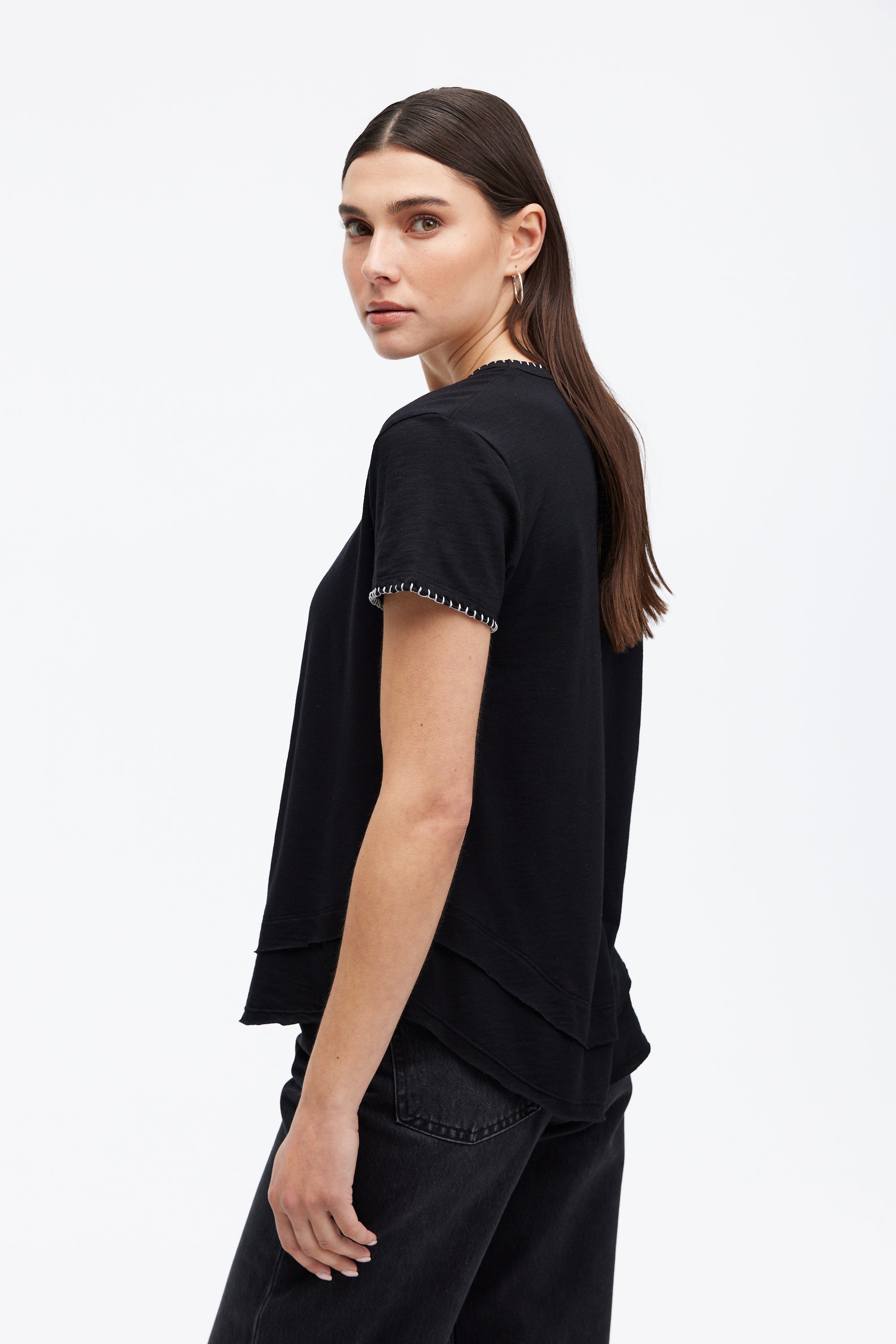 WHIPSTITCH AVA MOCK LAYER TEE