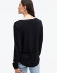 AVA WHIPSTITCH V-NECK MOCK LAYER LONG SLEEVE TEE