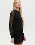 KAYLA LACE LOUNGE BALLOON SLEEVE TOP