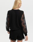 KAYLA LACE LOUNGE BALLOON SLEEVE TOP