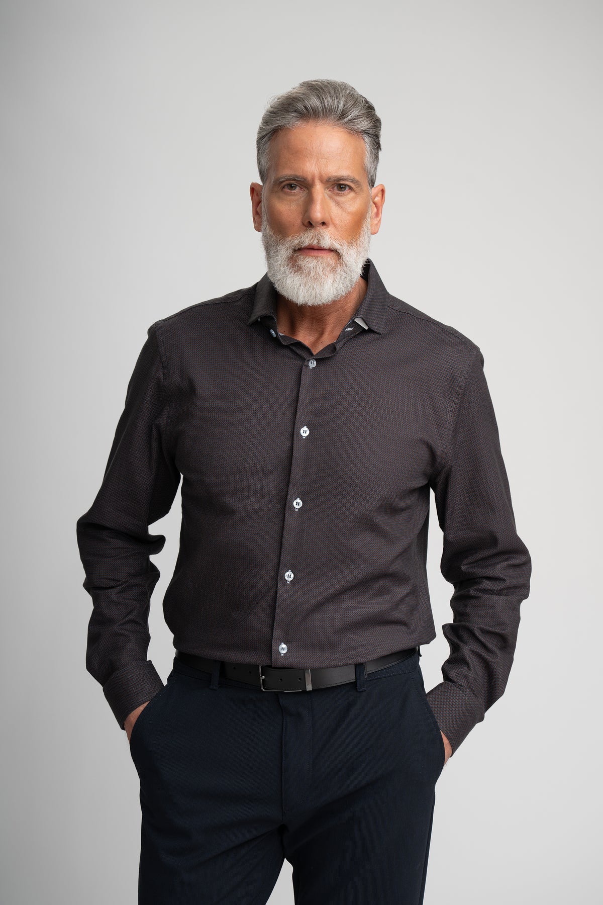 WEAVE PRINT TWILL SHIRT