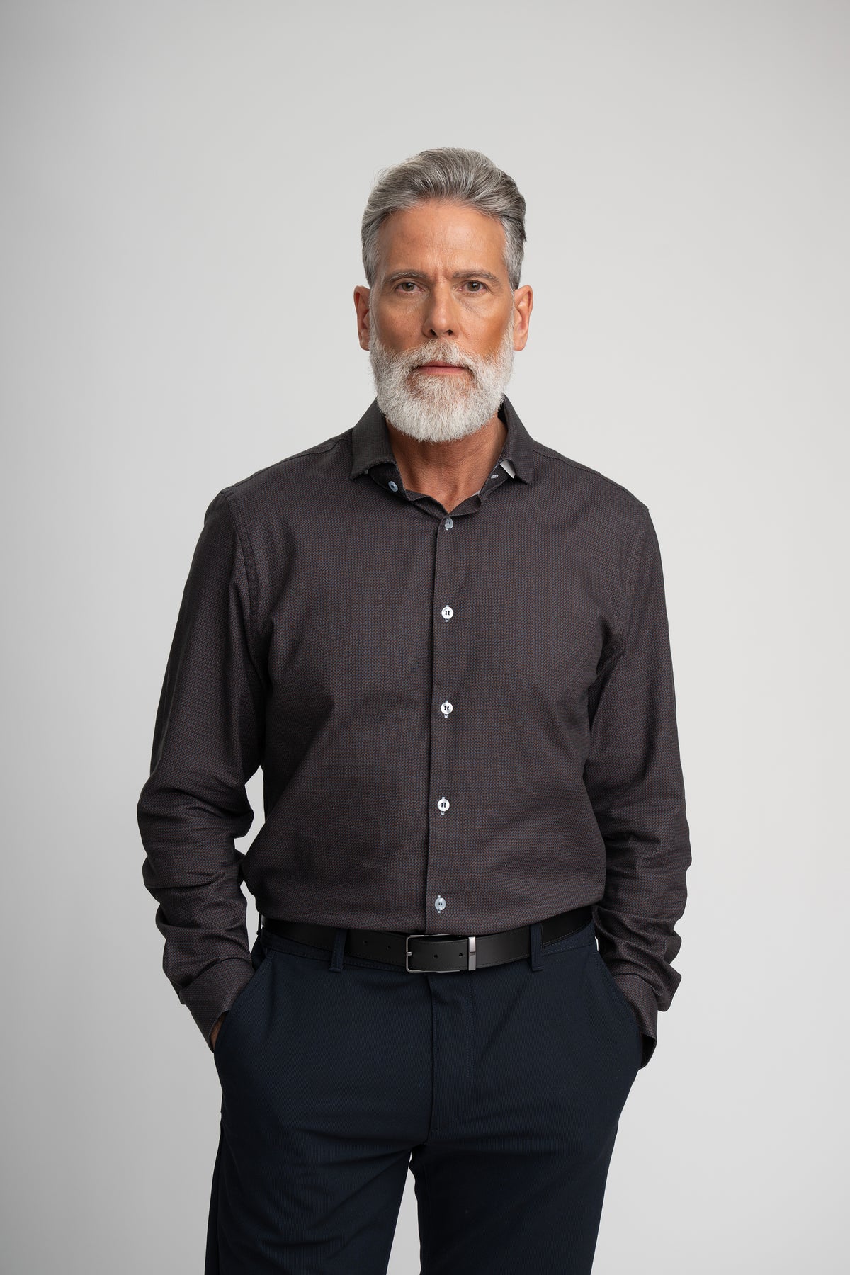 WEAVE PRINT TWILL SHIRT