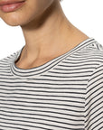 THE PERFECT TEE IN PUMICE STONE/BLACK STRIPE