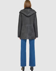 CHEREZ HOODED REVERSIBLE IRONED WOOL SHEARLING