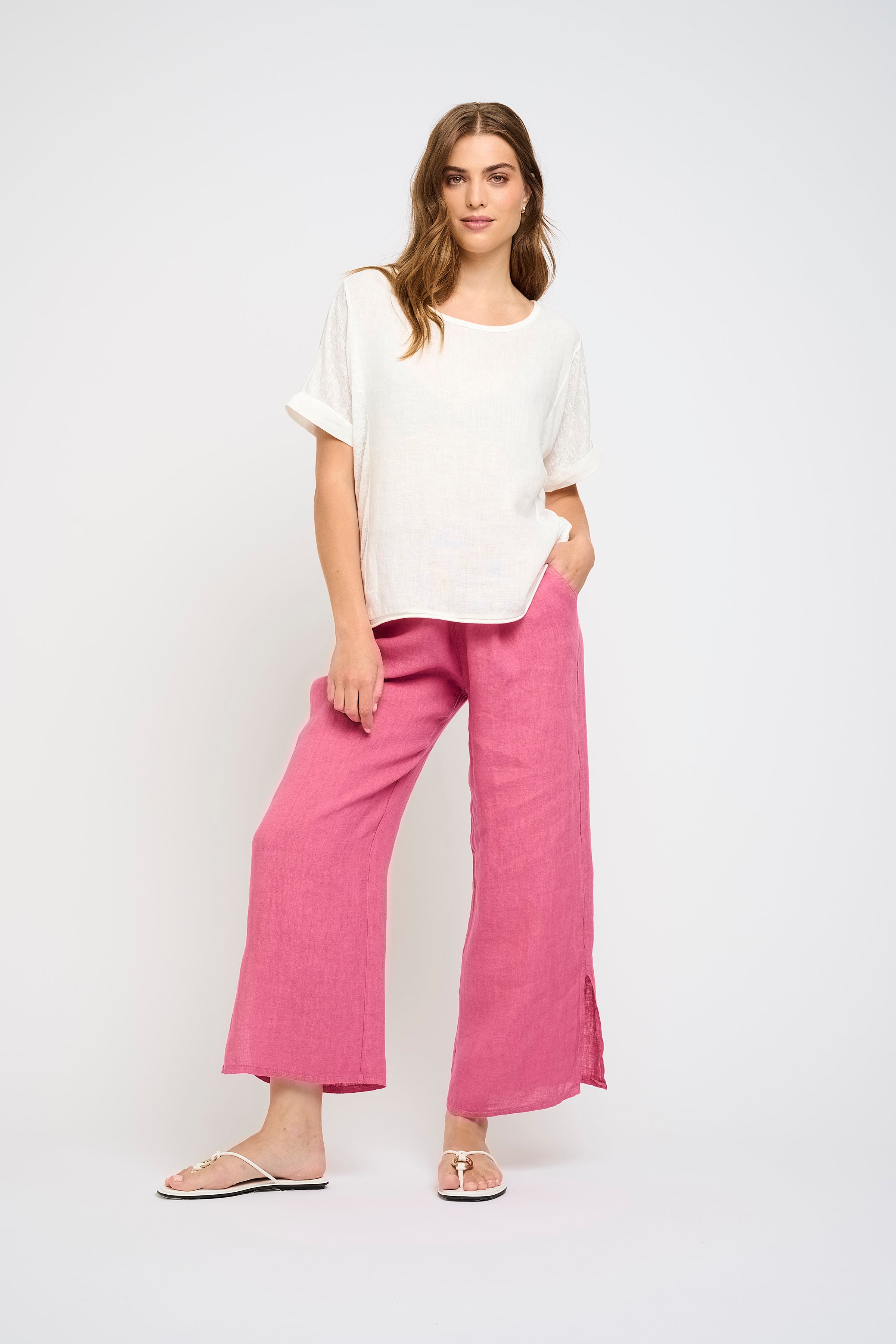 SPLIT LEG LINEN PANT