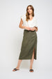 LINEN SKIRT WITH FRONT SLIT