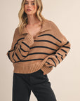STRIPED POLO SWEATER