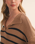STRIPED POLO SWEATER