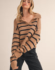 STRIPED POLO SWEATER