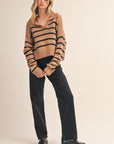 STRIPED POLO SWEATER
