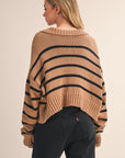 STRIPED POLO SWEATER