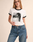 B&W CIGARETTE GIRL RINGER TEE