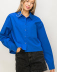 OVERSIZE CROPPED LONG SLEEVE SHIRT