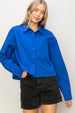 OVERSIZE CROPPED LONG SLEEVE SHIRT