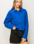 OVERSIZE CROPPED LONG SLEEVE SHIRT