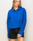 OVERSIZE CROPPED LONG SLEEVE SHIRT