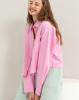 OVERSIZE CROPPED LONG SLEEVE SHIRT