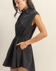 SPLIT NECK COLLARED DRESS