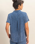 MINERAL WASH DROP SHOULDER SHORT SLEEVE SHIRT