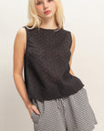 EYELET BACK BUTTON TANK
