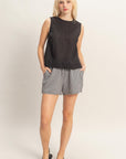 EYELET BACK BUTTON TANK