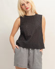 EYELET BACK BUTTON TANK