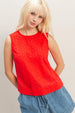 EYELET BACK BUTTON TANK