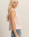 EYELET BACK BUTTON TANK