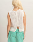 EYELET BACK BUTTON TANK