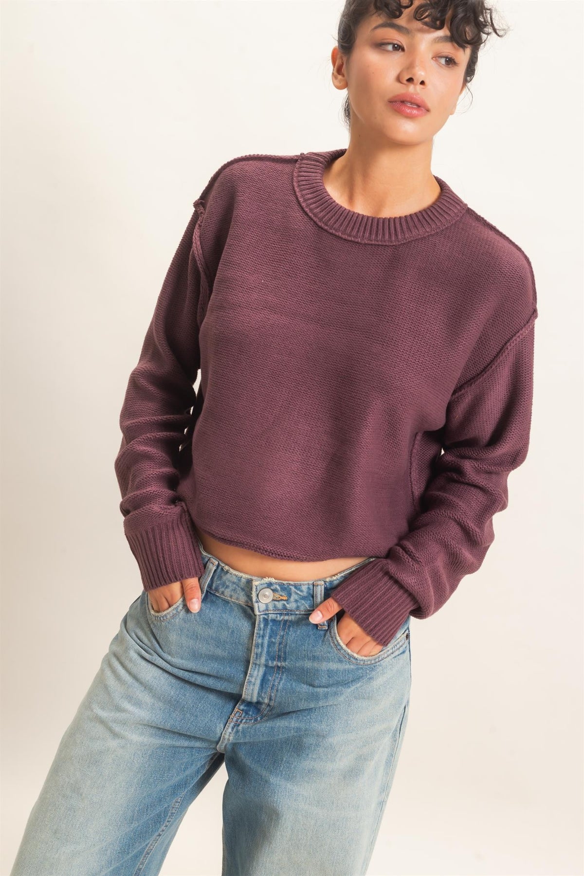 SEAM DETAIL OVERSIZE SWEATER