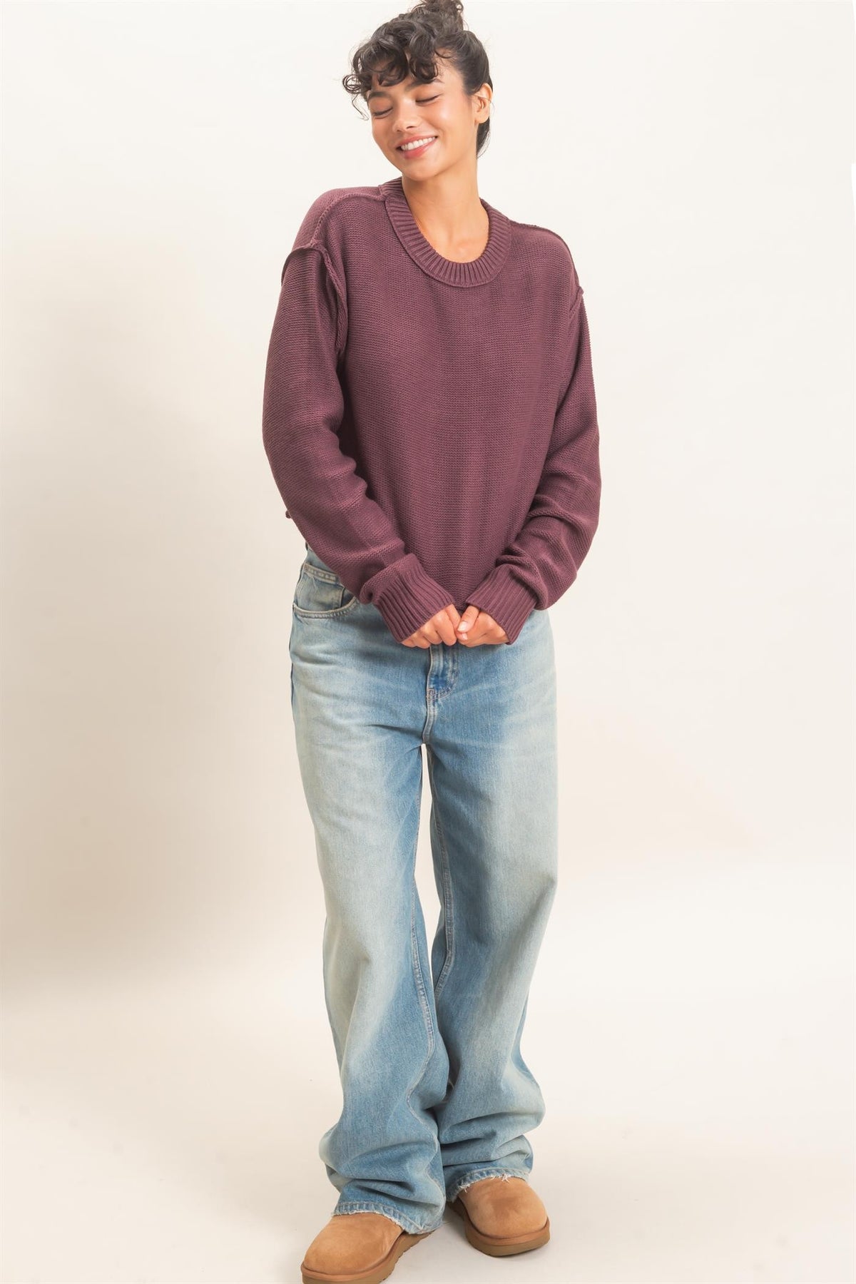 SEAM DETAIL OVERSIZE SWEATER
