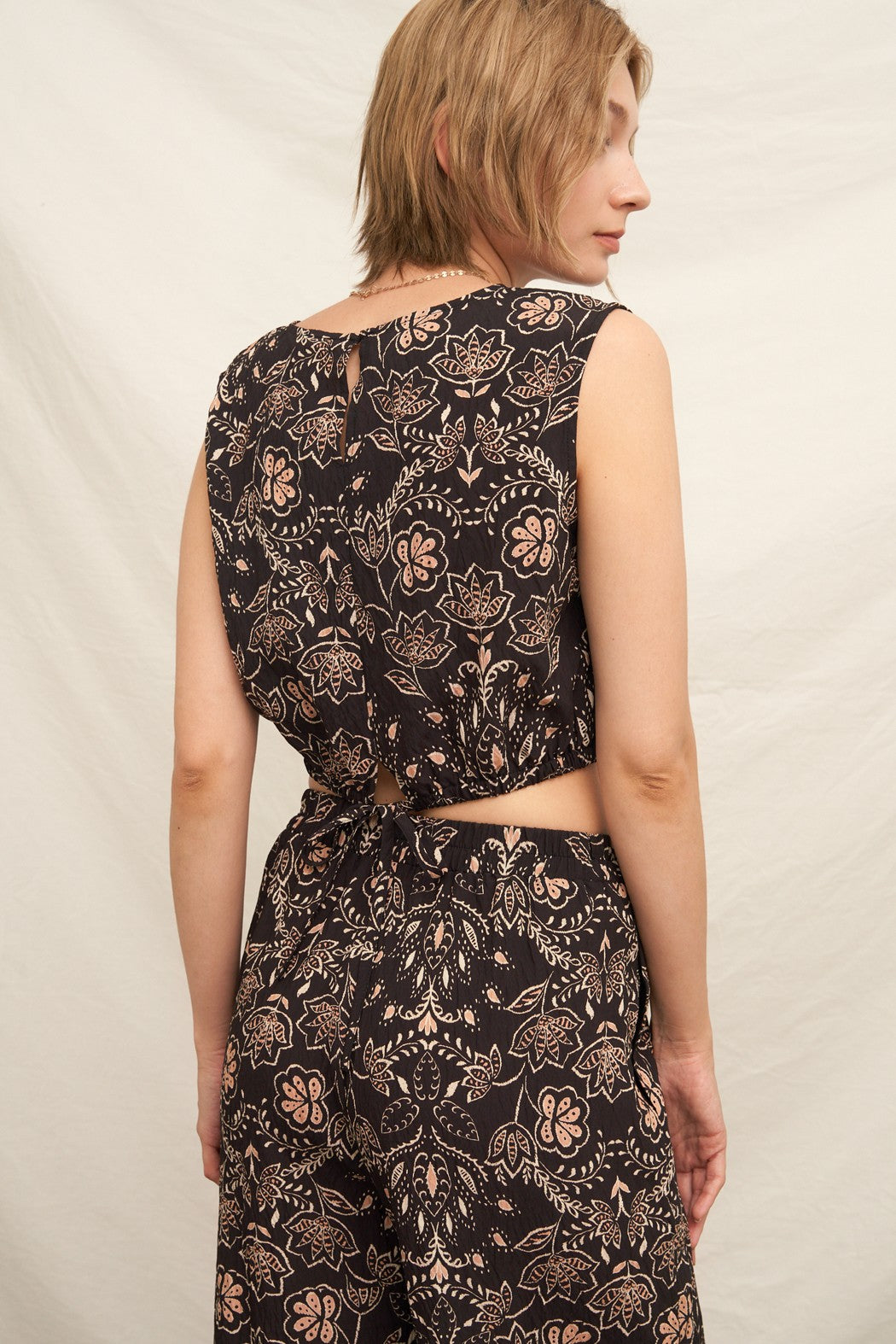 FOLK FLORAL CROP TOP SET