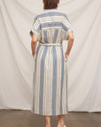 STRIPE BELTED SHIRT DRESS