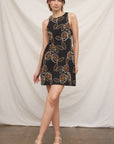 FLORAL EMBROIDERED SLEEVELESS MINI DRESS