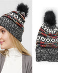 MELANGE TOQUE WITH RAINBOW STRIPE