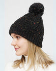 FLECKED CABLE KNIT TOQUE