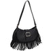 BIG BUCKLE FRINGE SHOULDER BAG