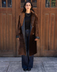 ELLE NAPPA SHEARLING REVERSIBLE LONG COAT