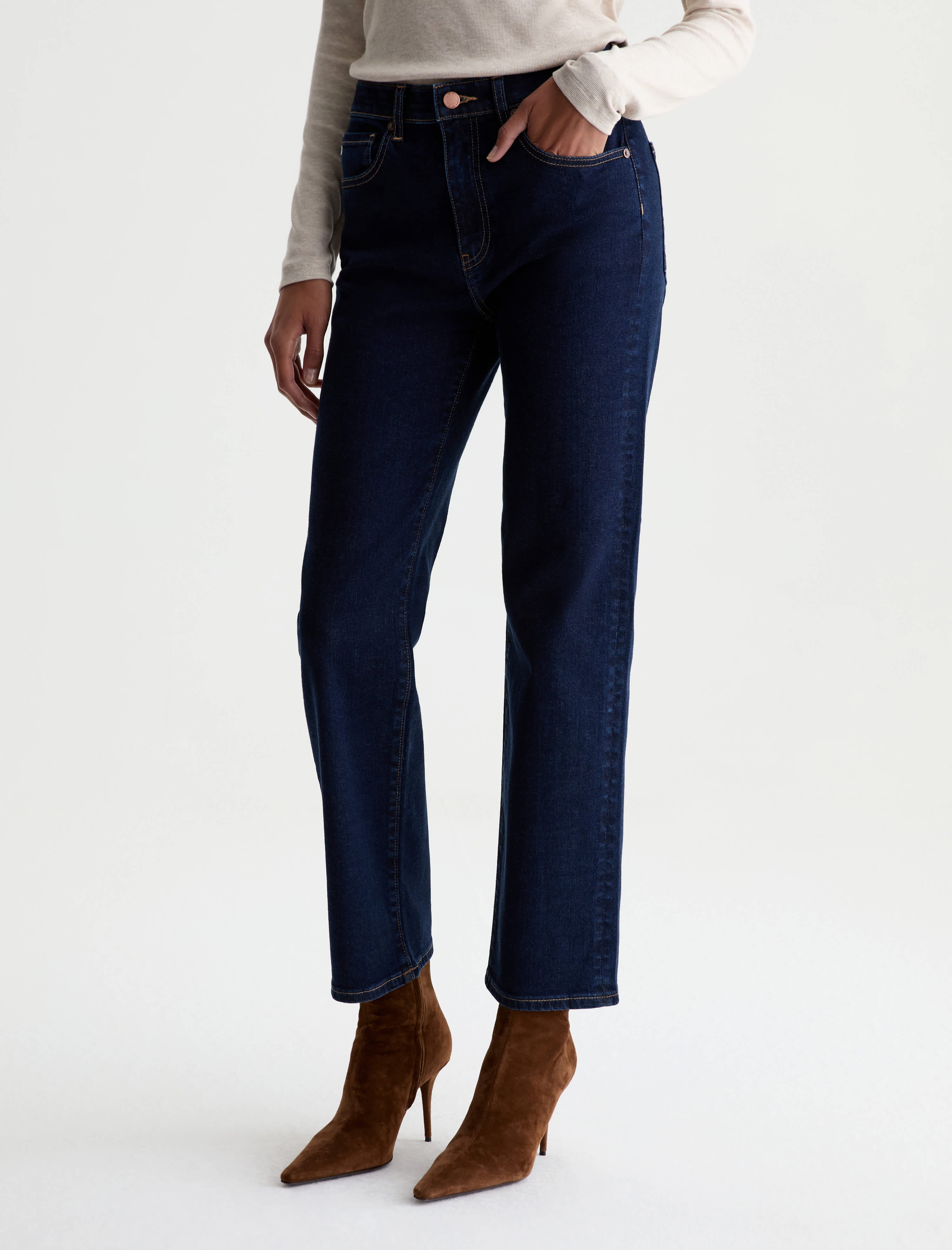 BRINLEY MID-RISE STRAIGHT IN MODERN INDIGO