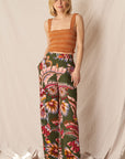 TROPICAL FLORA WIDE LEG PANT