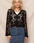 CROCHETED FLORAL CARDIGAN
