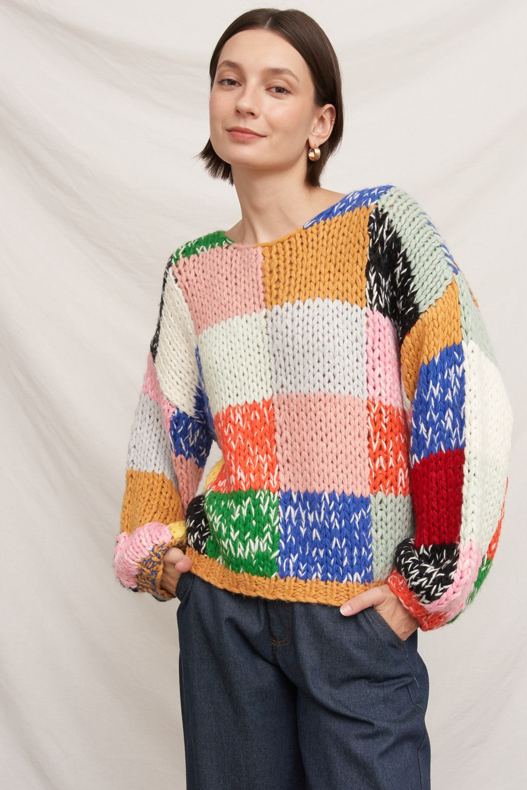 OVERSIZE PATCHWORK SWEATER