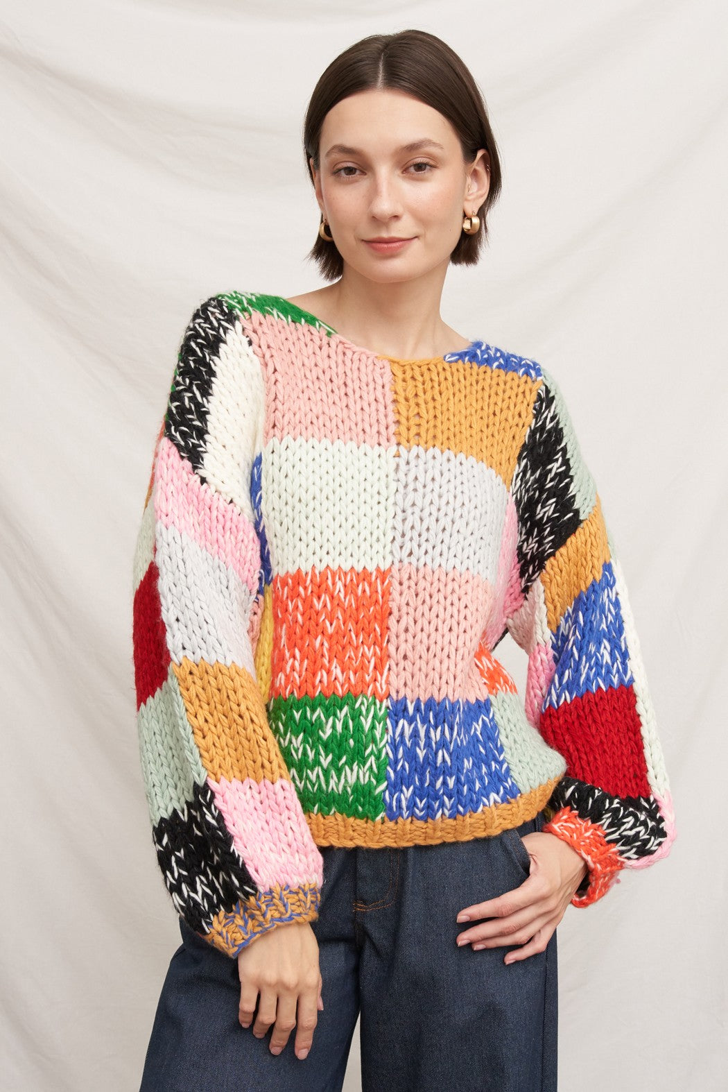 OVERSIZE PATCHWORK SWEATER