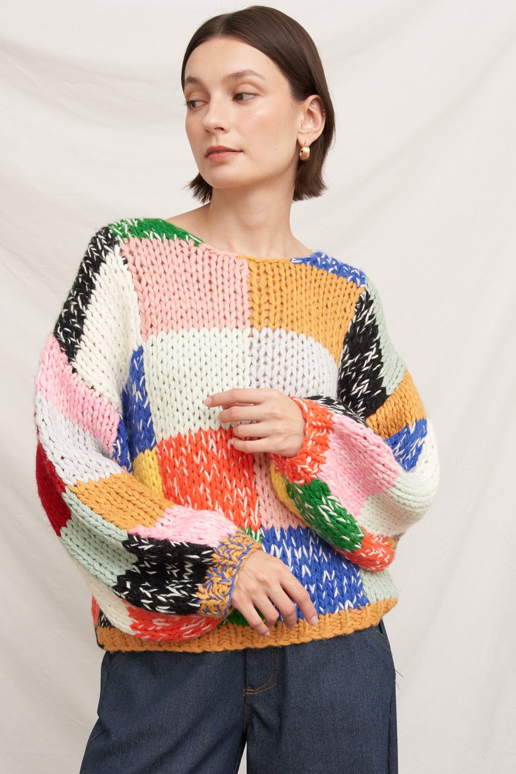 OVERSIZE PATCHWORK SWEATER